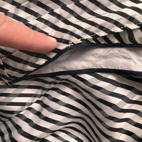 Deborah Lyons Ashley Midi Striped Dress v-neck Sleeveless Black White 6 RTR - Picture 15 of 15